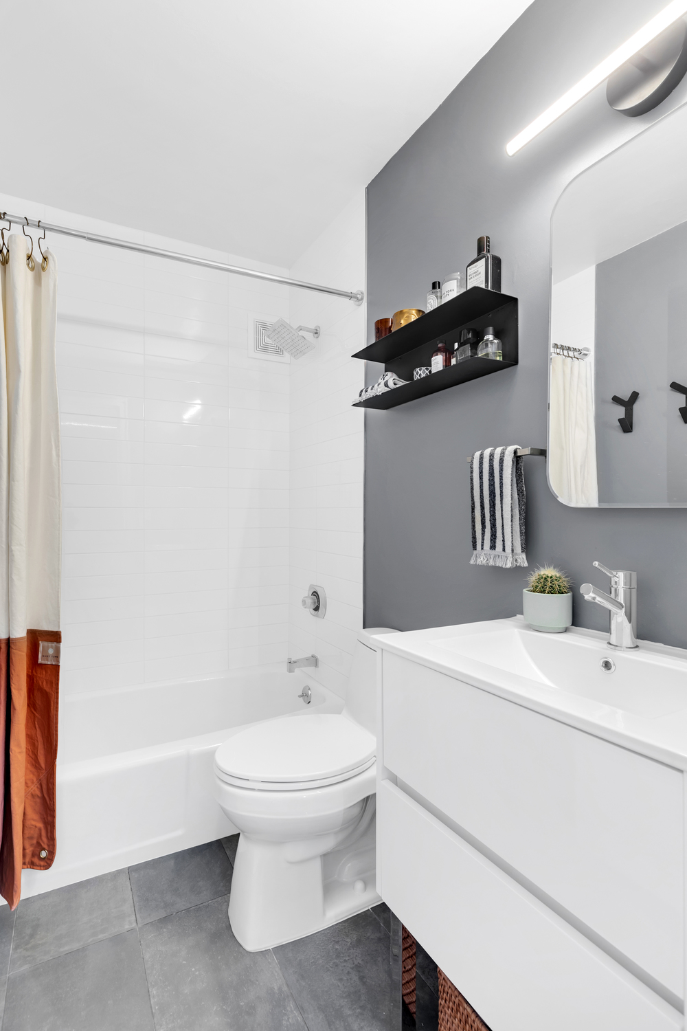 High-end midtown master bathroom remodel in co-op apartment